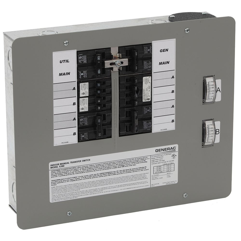 Generac 50 amp manual transfer switch kit